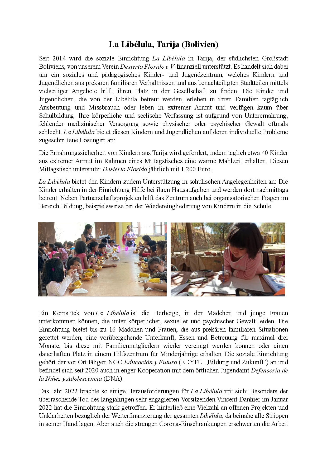 Kurzinfo Bolivien La Libélula 0001