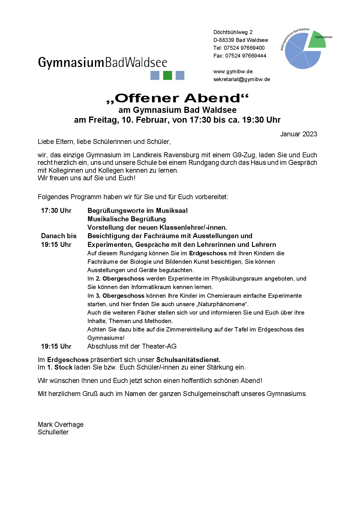 Offener Abend 2023 Einladung
